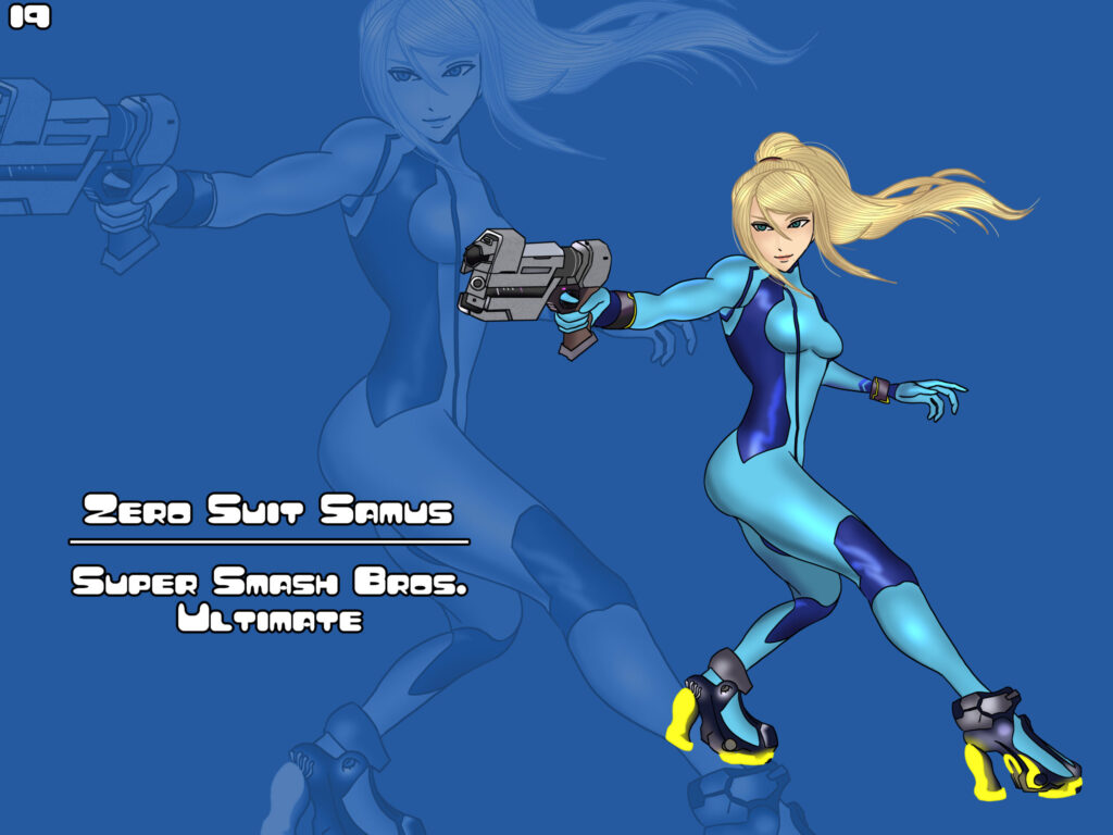 Zero suit Samus（ゼロスーツサムス）：Metroid Illustration - Game Characters